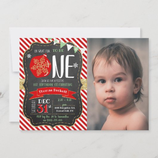 Wat leuk om er eentje te zijn! Eerste Kerstdag Kaart (Voorkant)