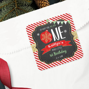 Wat leuk om er eentje te zijn! Eerste Kerstdag Vierkante Sticker