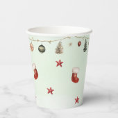 Wat leuk om kerst eerste verjaardag te vieren papieren bekers (Achterkant)