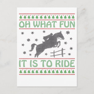 Wat leuk om lelijk Kerstpaard te rijden Feestdagenkaart