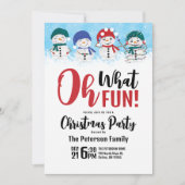 Wat leuk! Sneeuwmannen Kerstvakantie feestje Kaart (Voorkant)