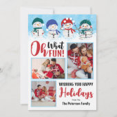 Wat leuk! Sneeuwmannen Kerstvakantie foto Feestdagenkaart (Voorkant)
