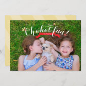 Wat leuk | Vakantieknopkaart Feestdagenkaart (Voorkant / Achterkant)