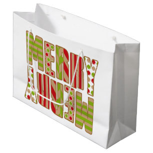 Wat leuk! Vrolijk kerstcadeauzakje Large Cadeautasje