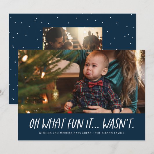 Wat leuk was het niet grappig kerstfoto. feestdagenkaart (Voorkant / Achterkant)