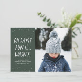 Wat leuk was het niet grappig sarcastisch-groene f feestdagenkaart (Staand voorkant)