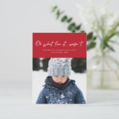 Wat leuk was het niet grappige foto feestdagenkaart (Staand voorkant)