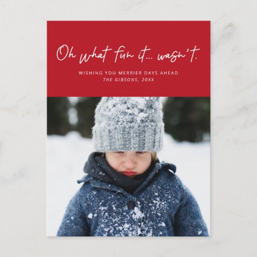 Wat leuk was het niet grappige foto feestdagenkaart (Voorkant)