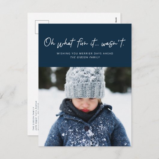 Wat leuk was het niet om een grappige foto te make feestdagenkaart (Voorkant / Achterkant)