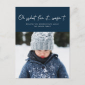 Wat leuk was het niet om een grappige foto te make feestdagenkaart (Voorkant)