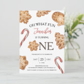 Wat leuk | Winter Kerstkoekje 1e verjaardag Kaart (Staand voorkant)