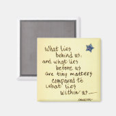 Wat ligt er achter ons... Emerson Quote tekening Magneet (Voorkant / Achterkant)