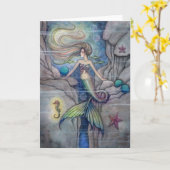 Wat ligt er onder de mooie zeemeermin Kaart (Gele Bloem)