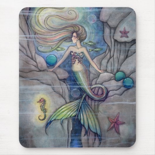 Wat ligt onder de Mermaid Mousepad Muismat (Voorkant)