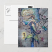 Wat ligt onder zeemeermin en zeepaardje Briefkaart (Voorkant / Achterkant)