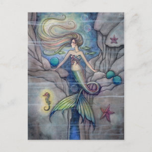 Wat ligt onder zeemeermin en zeepaardje Briefkaart