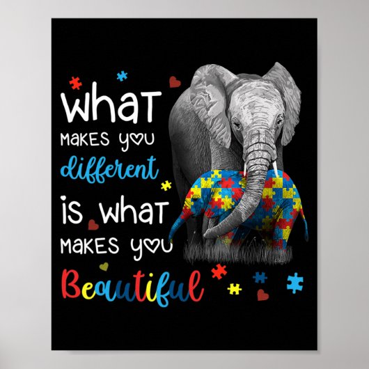 Wat maakt dat je verschillende ellephant mam-autis poster (Voorkant)