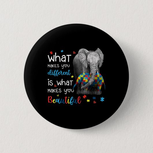 Wat maakt dat je verschillende ellephant mam-autis ronde button 5,7 cm (Voorkant)
