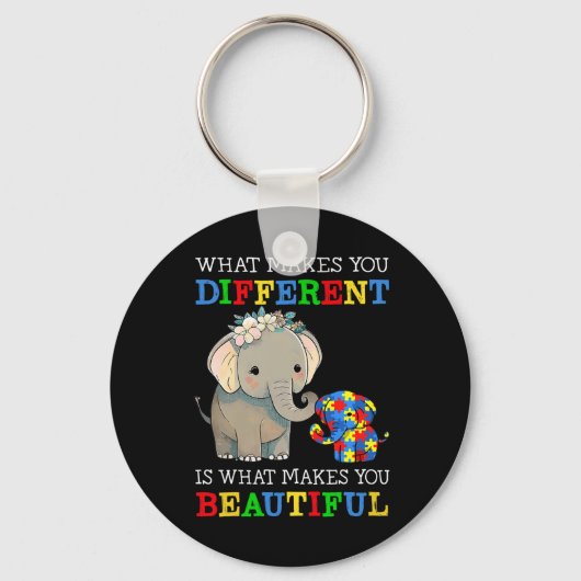 Wat maakt dat je verschillende ellephant mam-autis sleutelhanger (Voorkant)