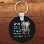 Wat maakt dat je verschillende ellephant mam-autis sleutelhanger (Voorkant)