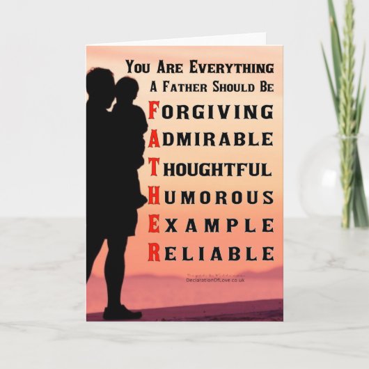 Wat maakt een perfecte vader? kaart (Voorkant)