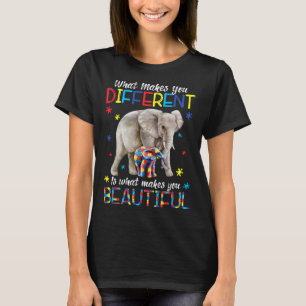 Wat maakt jou anders Olifant Moeder Autisme Kind T-shirt