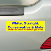 Wat maakt jou boos? bumpersticker (Op auto)