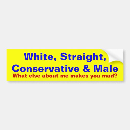 Wat maakt jou boos? bumpersticker (Voorkant)