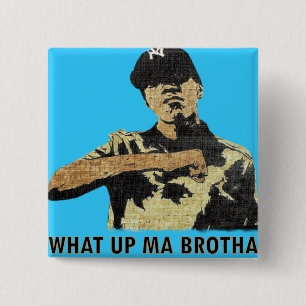 Wat maakt Ma Brotha uit - Graffiti Art Hip Hop Vierkante Button 5,1 Cm