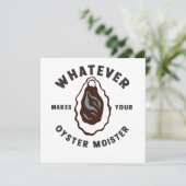 Wat maakt uw oester Moister Grappig SeaFood Kaart (Staand voorkant)