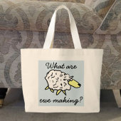 "Wat maken we?" Sheep Cartoon Project Bag Grote Tote Bag