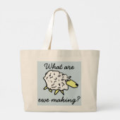 "Wat maken we?" Sheep Cartoon Project Bag Grote Tote Bag (Achterkant)