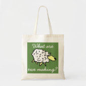"Wat maken we?" Sheep Cartoon Project Bag Tote Bag (Voorkant)