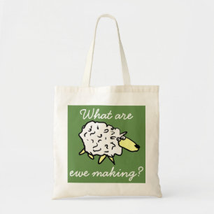 "Wat maken we?" Sheep Cartoon Project Bag Tote Bag