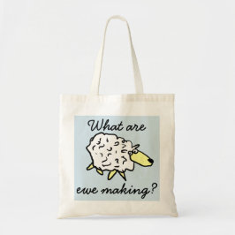 "Wat maken we?" Sheep Cartoon Project Bag Tote Bag