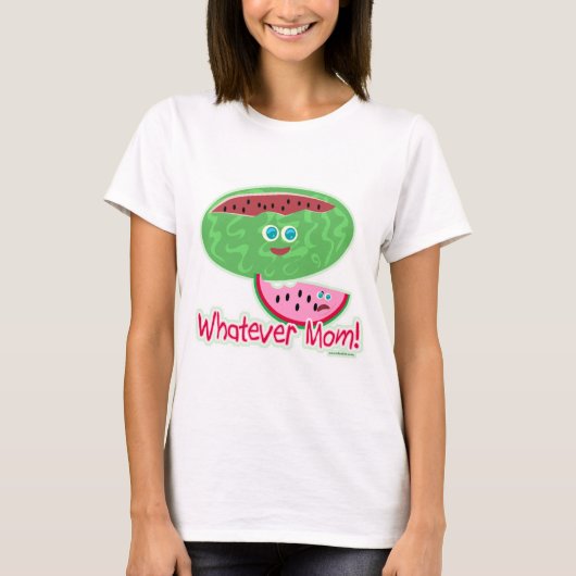 Wat mam grappig watermeloen Cartoon slogan T-shirt (Voorkant)