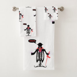 WAT? MAN CARICATURE Novelty Bath Towel set Bad Handdoek