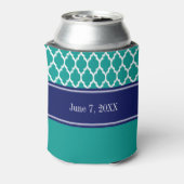 Wat Marokkaanse #4 CB Marine Naam Monogram Huwelij Blikjeskoeler (Blikje Achterkant)