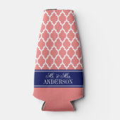 Wat Marokkaanse #4 CB Marine Naam Monogram Huwelij Flesjeskoeler (Voorkant)