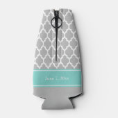 Wat Marokkaanse #4 CB Turquoise Naam Huwelijk Flesjeskoeler (Achterkant)