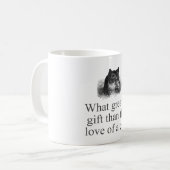 Wat meer geschenk dan de liefde van een kat koffiemok (Voorkant links)