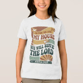 Wat mij en mijn huis betreft" Bijbelvers ontwerp Tri-Blend Shirt (Voorkant)