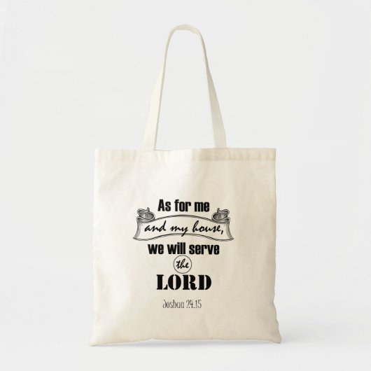 Wat mij en mijn huis betreft Bijbelversie Tote Bag (Voorkant)