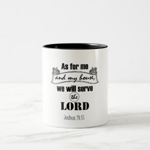 Wat mij en mijn huis betreft Bijbelversie Tweekleurige Koffiemok
