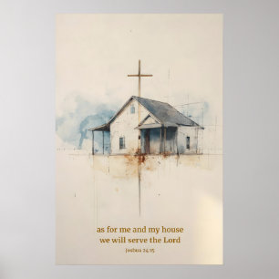 Wat Mij En Mijn Huis Betreft Muurkunst Jozua 2415 Poster