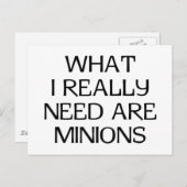 Wat minionen briefkaart (Voorkant / Achterkant)