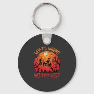 Wat Mis Is Leven Halloween Zwarte Katten Zombies G Sleutelhanger