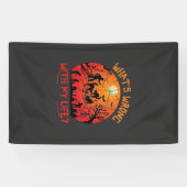 Wat Mis Is Leven Halloween Zwarte Katten Zombies G Spandoek (Horizontaal)