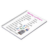 Wat moet u in uw rugzak houden? notitieboek (Linkerzijde)