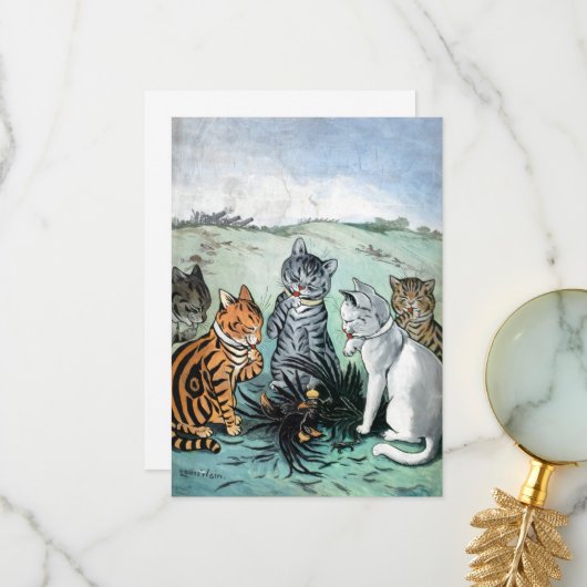 Wat moeten we doen met de veren van Louis Wain? Bedankkaart (Voorkant / Achterkant in situ)